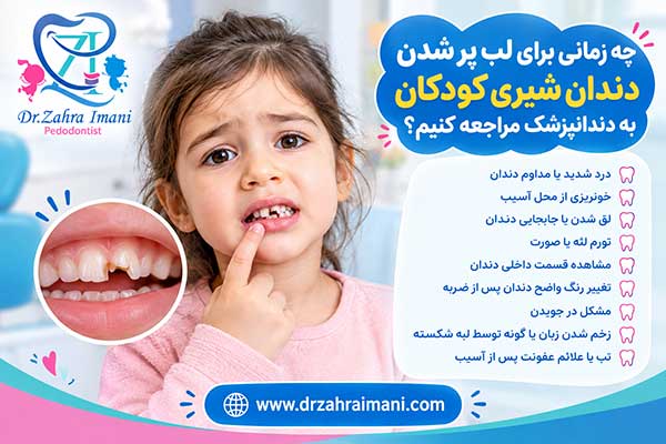 لب پر شدن دندان شیری کودکان